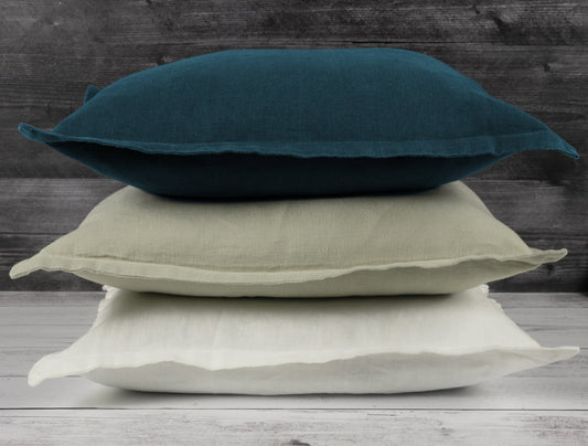 Washed Linen with Flange Decorative Pillow
