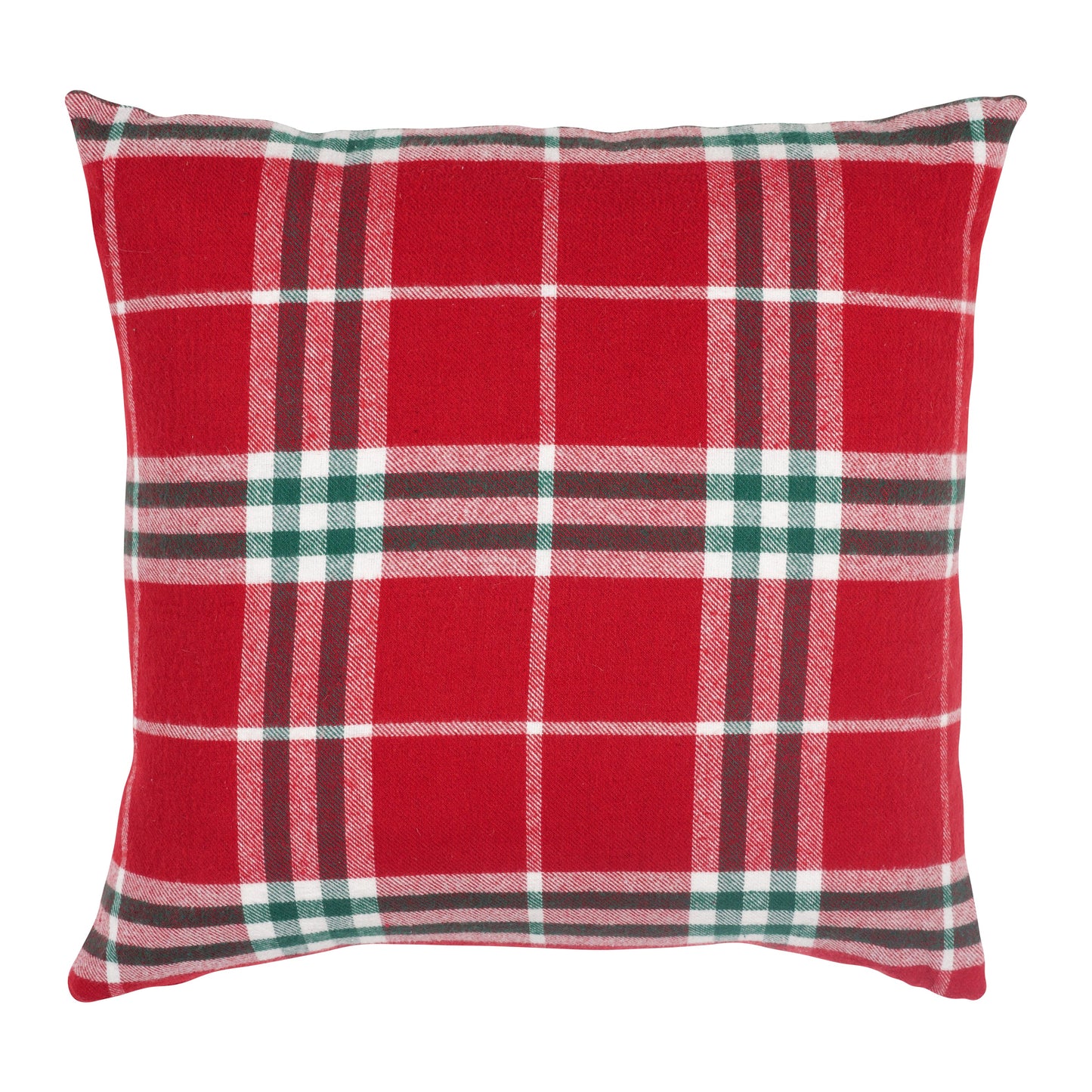 Feather Filled Holiday Plaid Throw Pillow