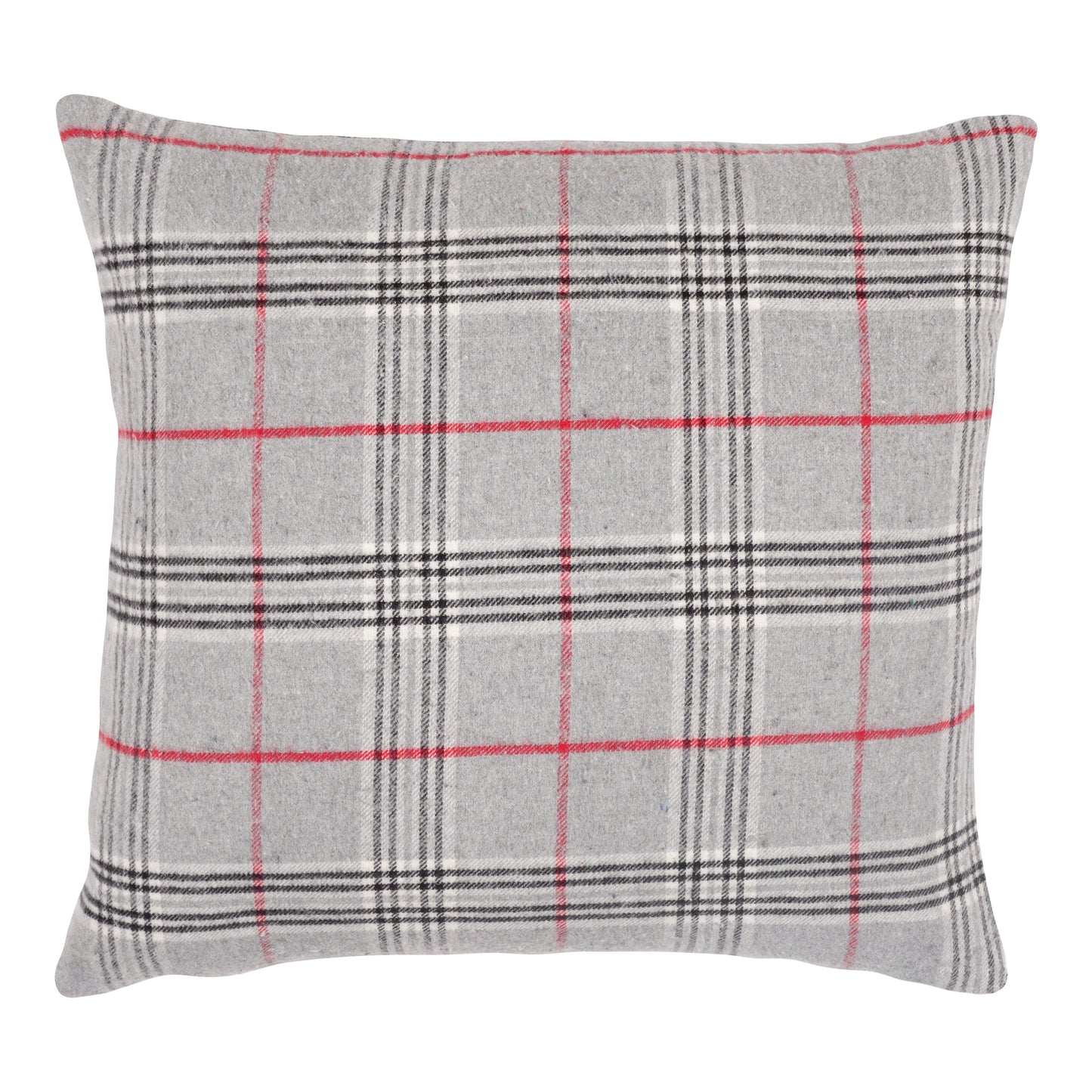 Feather Filled Holiday Plaid Throw Pillow