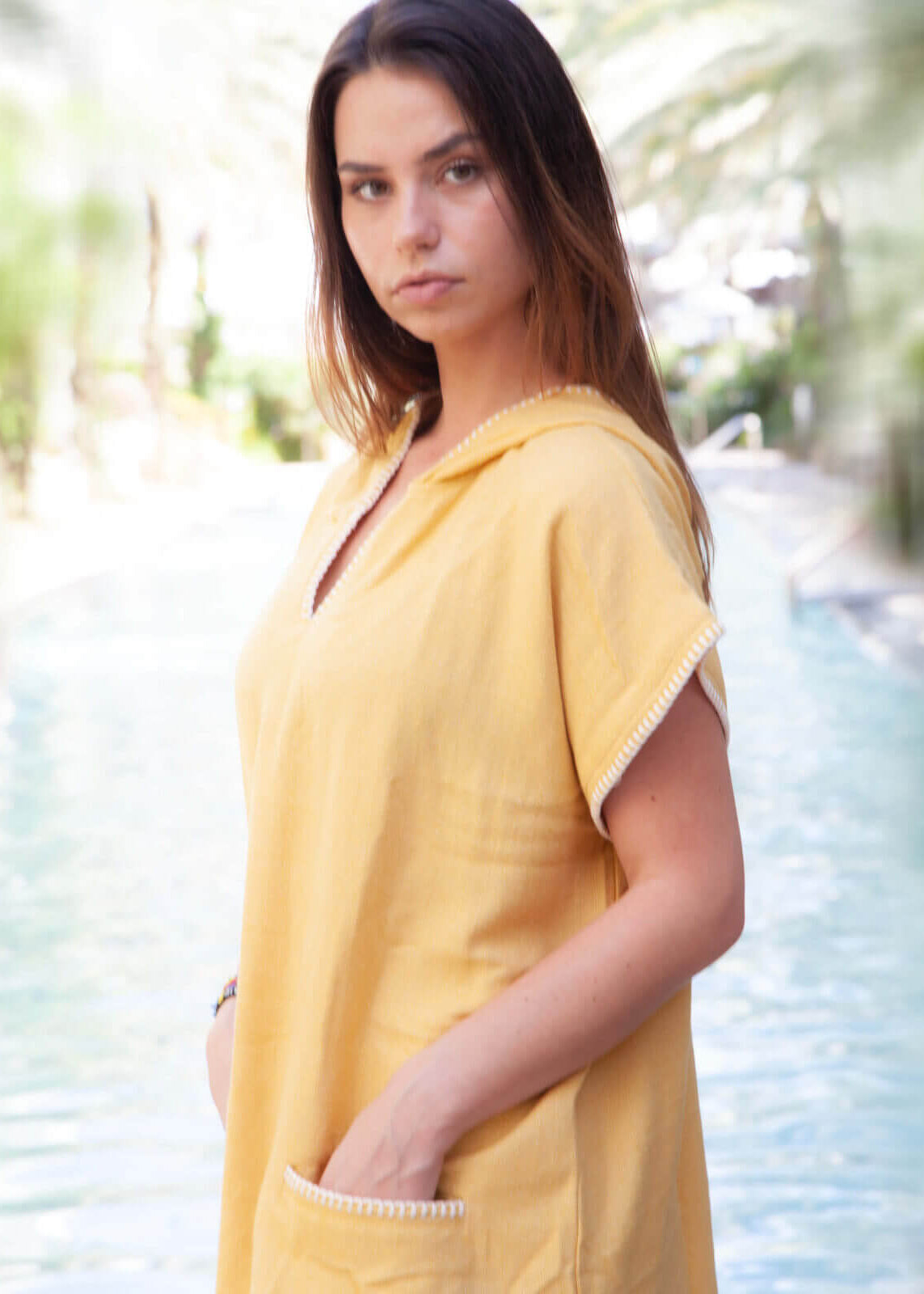 Beach Cover Up, Poncho with Hood