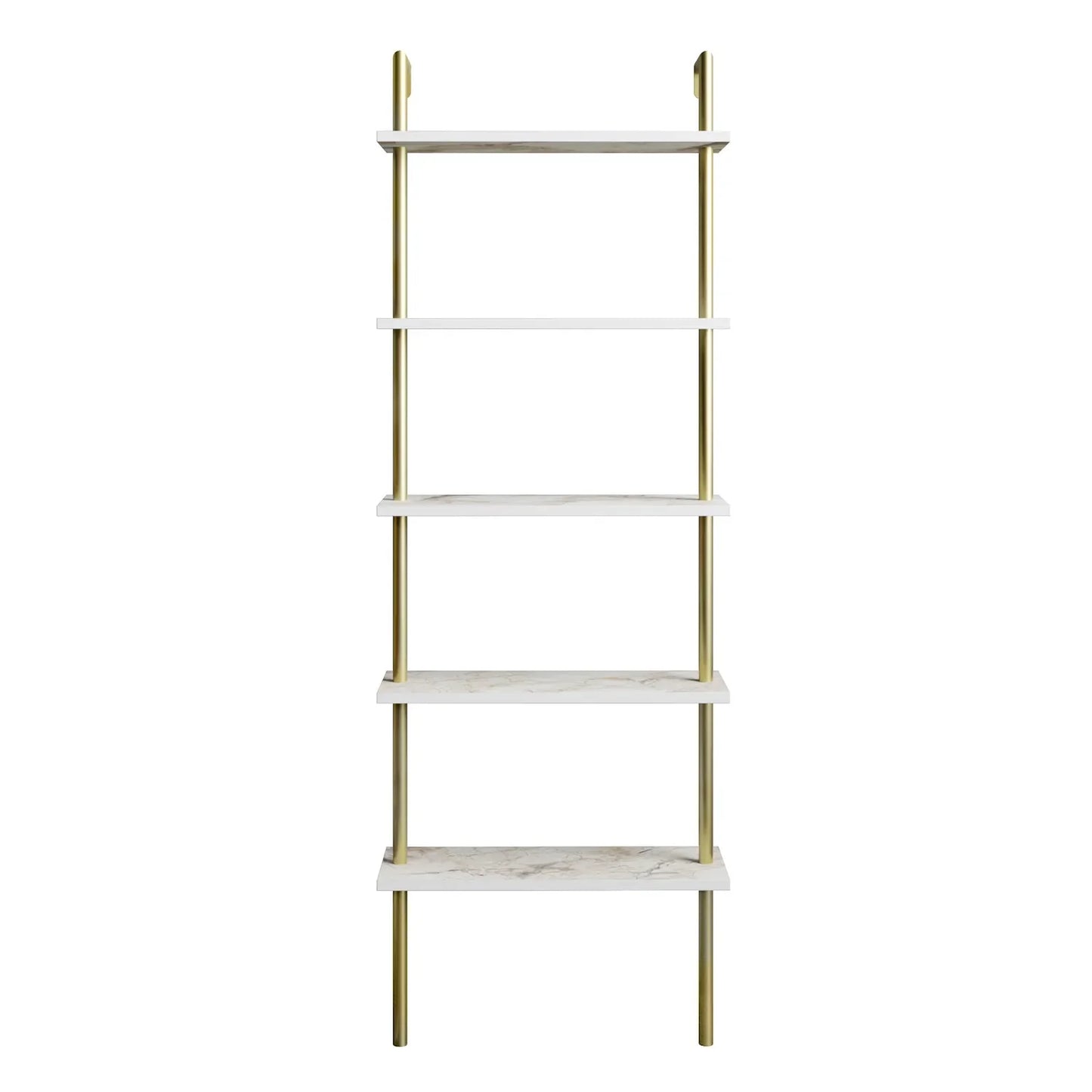 Paula 68 inches Tall Metal Manufactured Wood Accent Ladder Bookcase