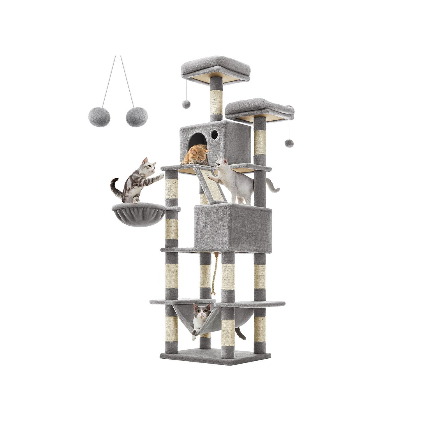 Large Cat Tower with 13 Scratching Posts