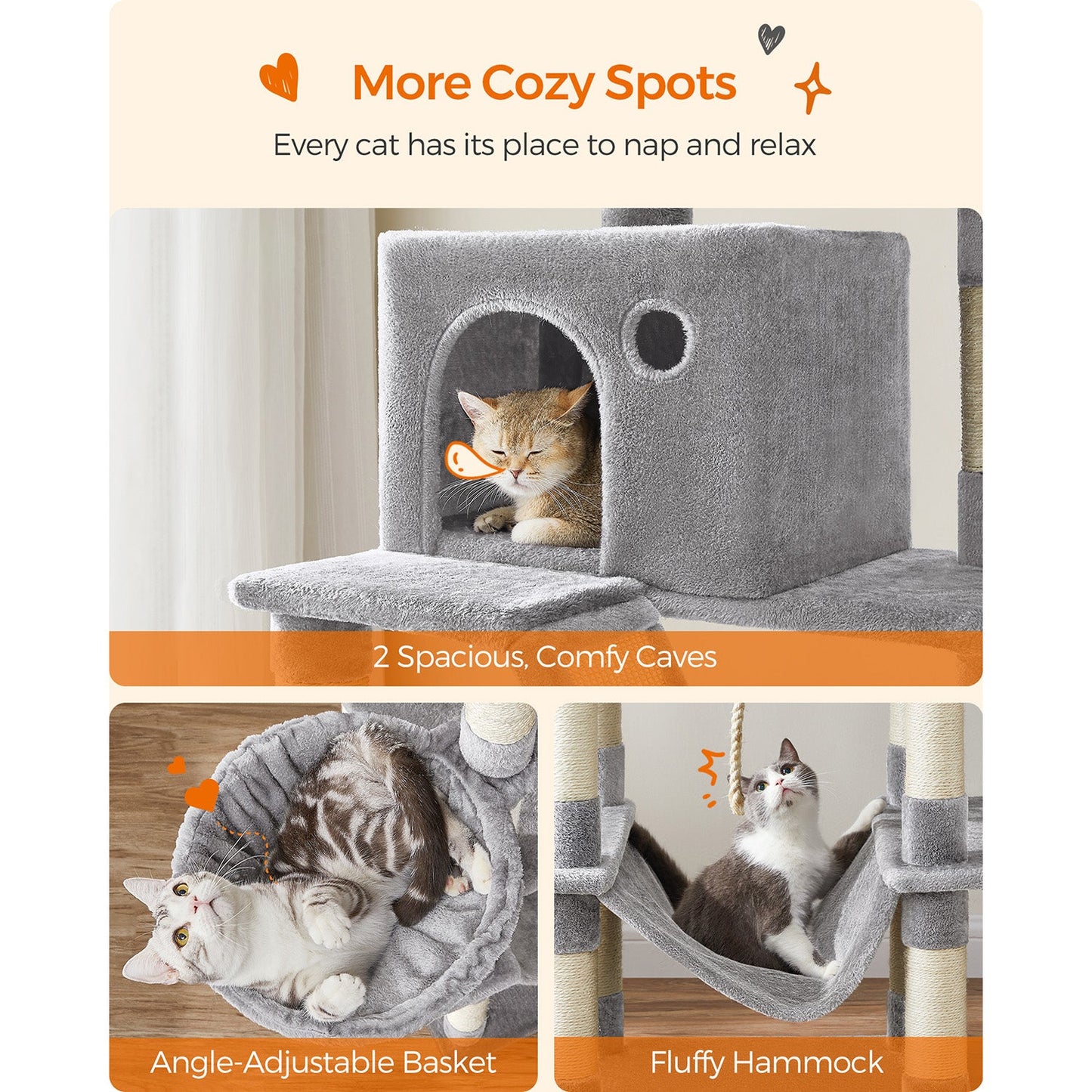 Large Cat Tower with 13 Scratching Posts