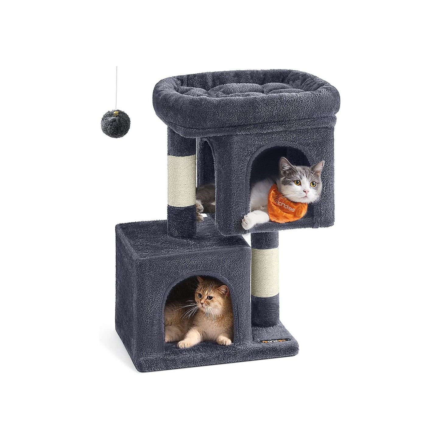 26.4-Inch Cat Tower with 2 Cat Caves