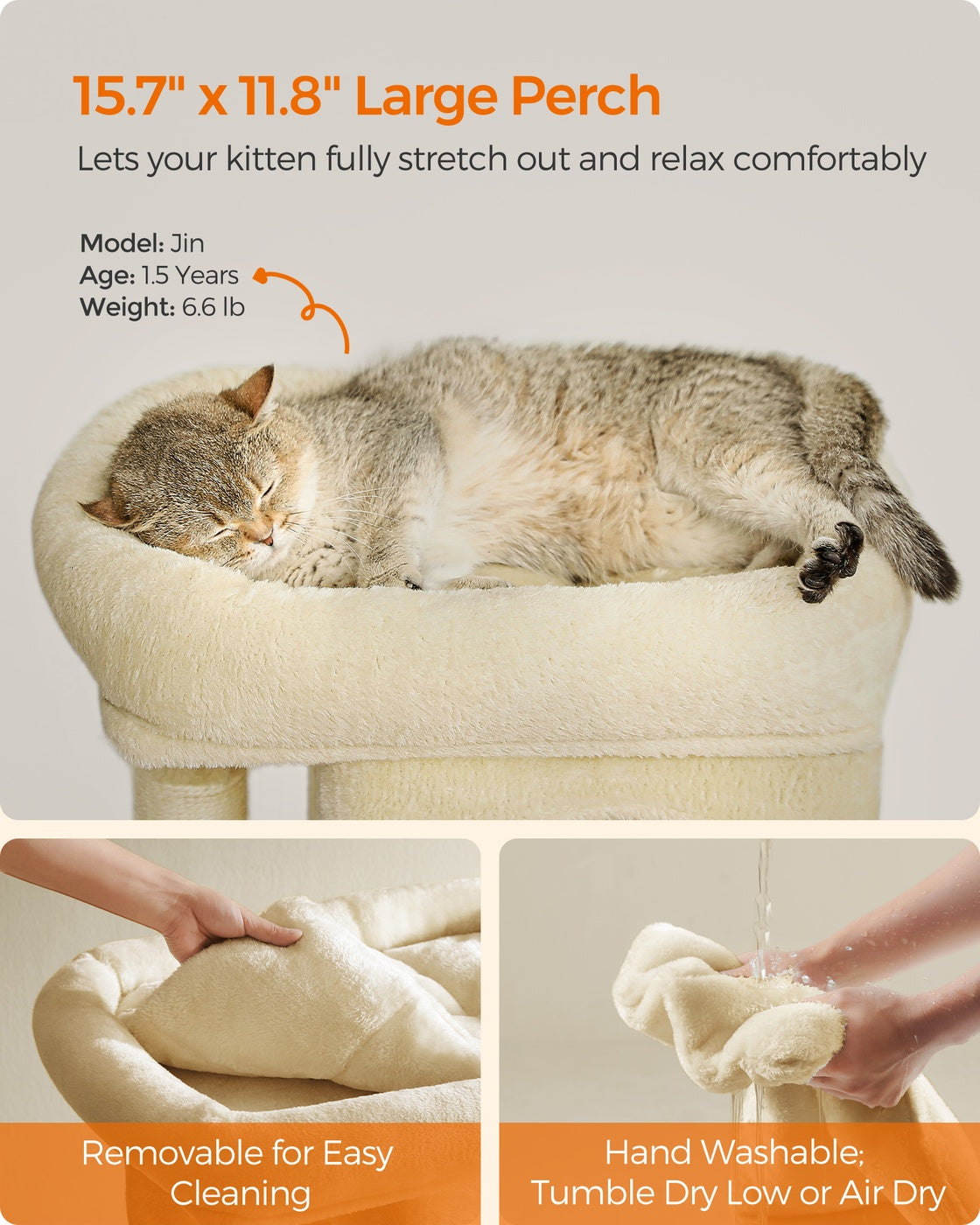 26.4-Inch Cat Tower with 2 Cat Caves