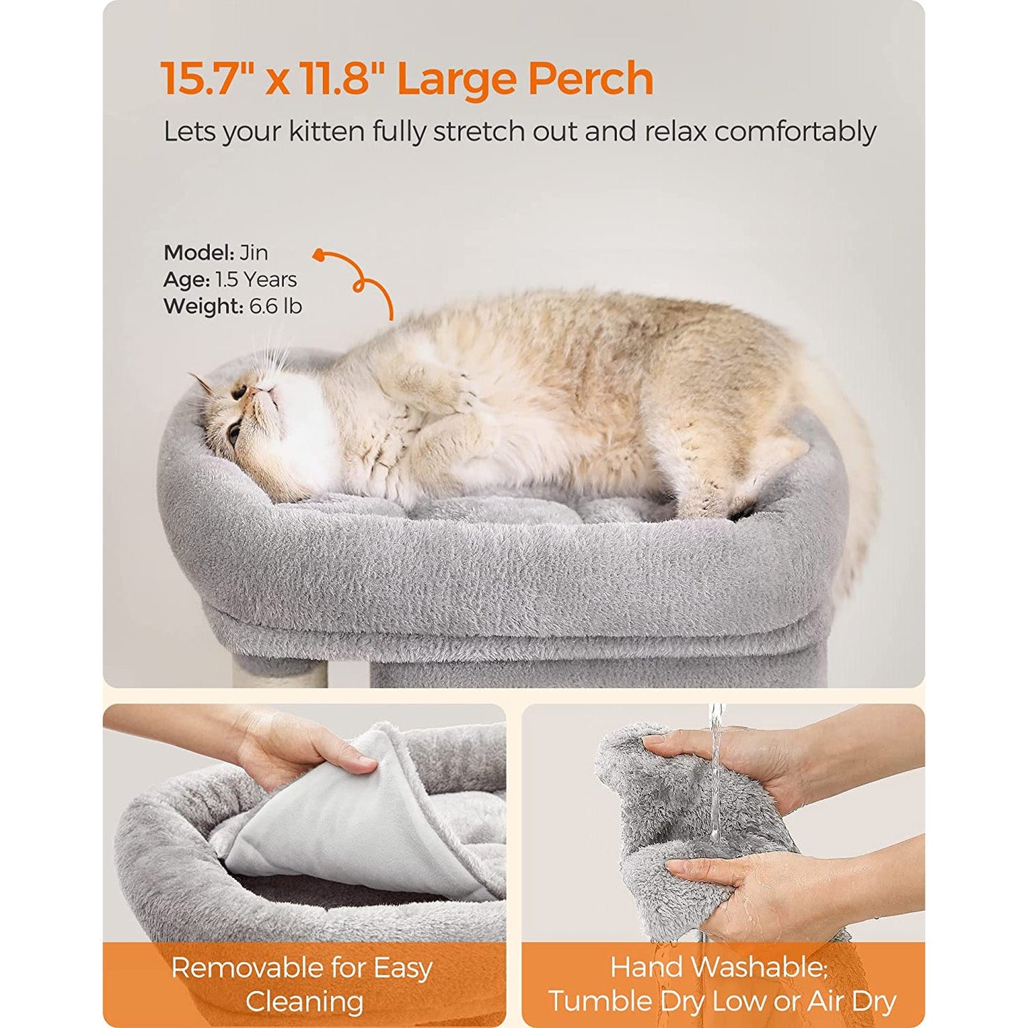 26.4-Inch Cat Tower with 2 Cat Caves