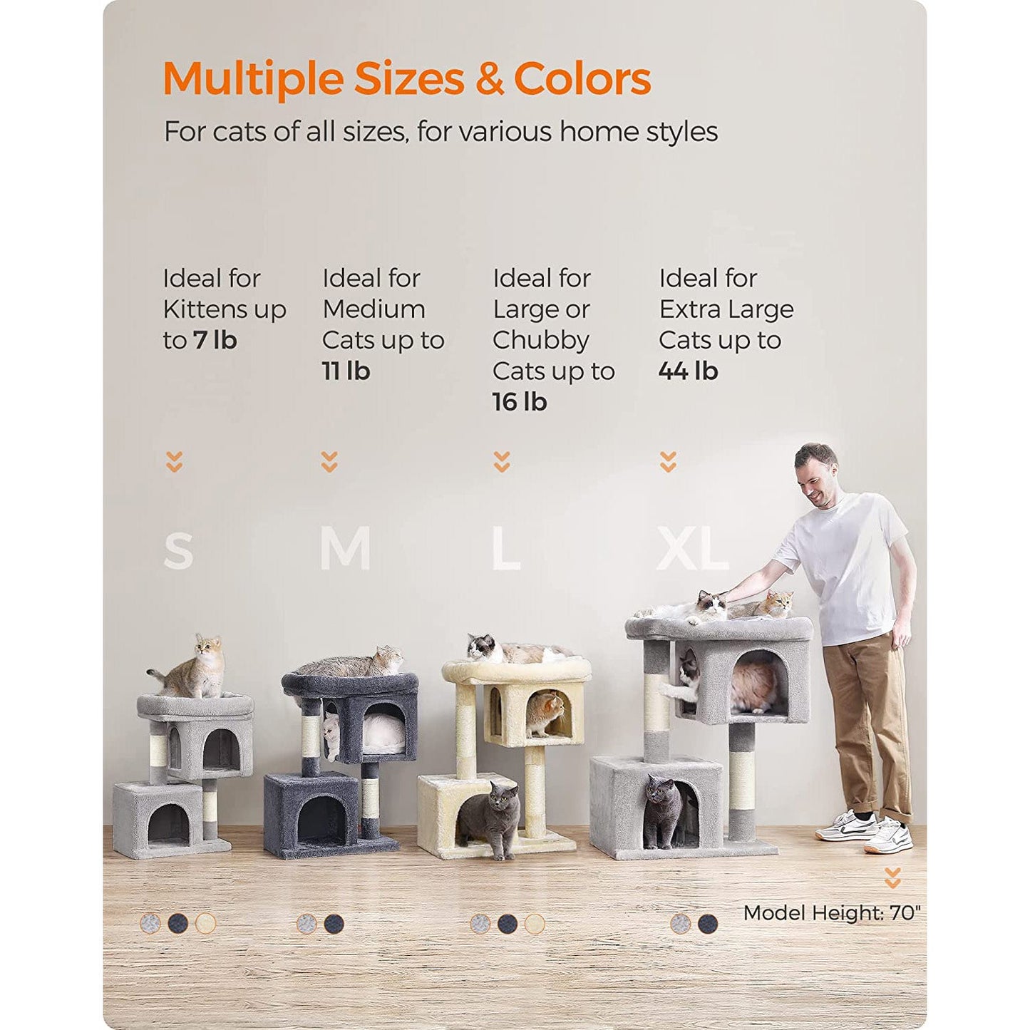 39.8-Inch Cat Tower for Extra Large Cats up to 44 lb
