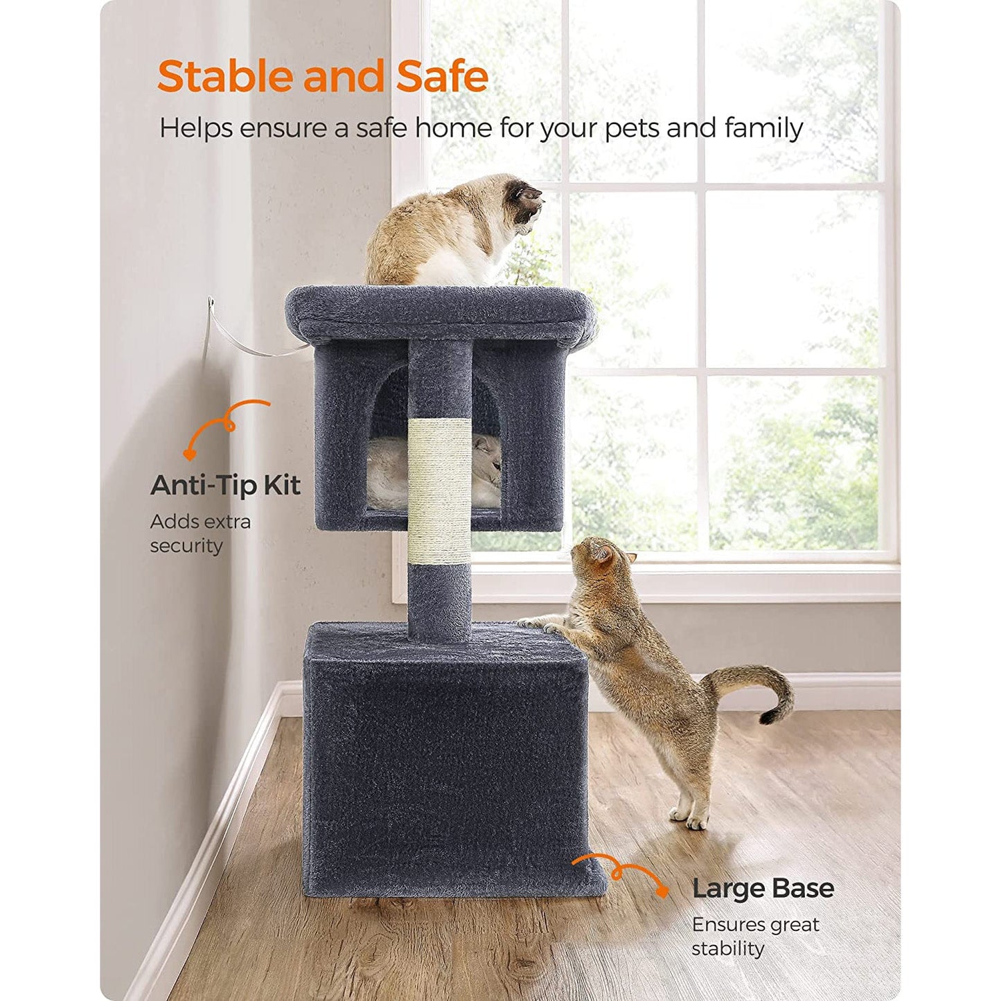 39.8-Inch Cat Tower for Extra Large Cats up to 44 lb