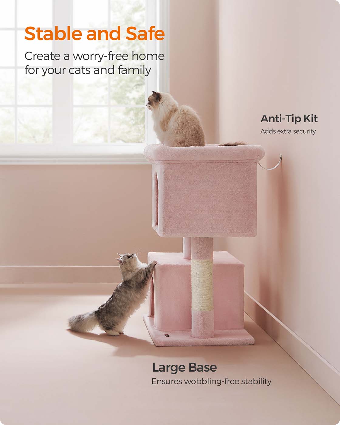 39.8-Inch Cat Tower for Extra Large Cats up to 44 lb