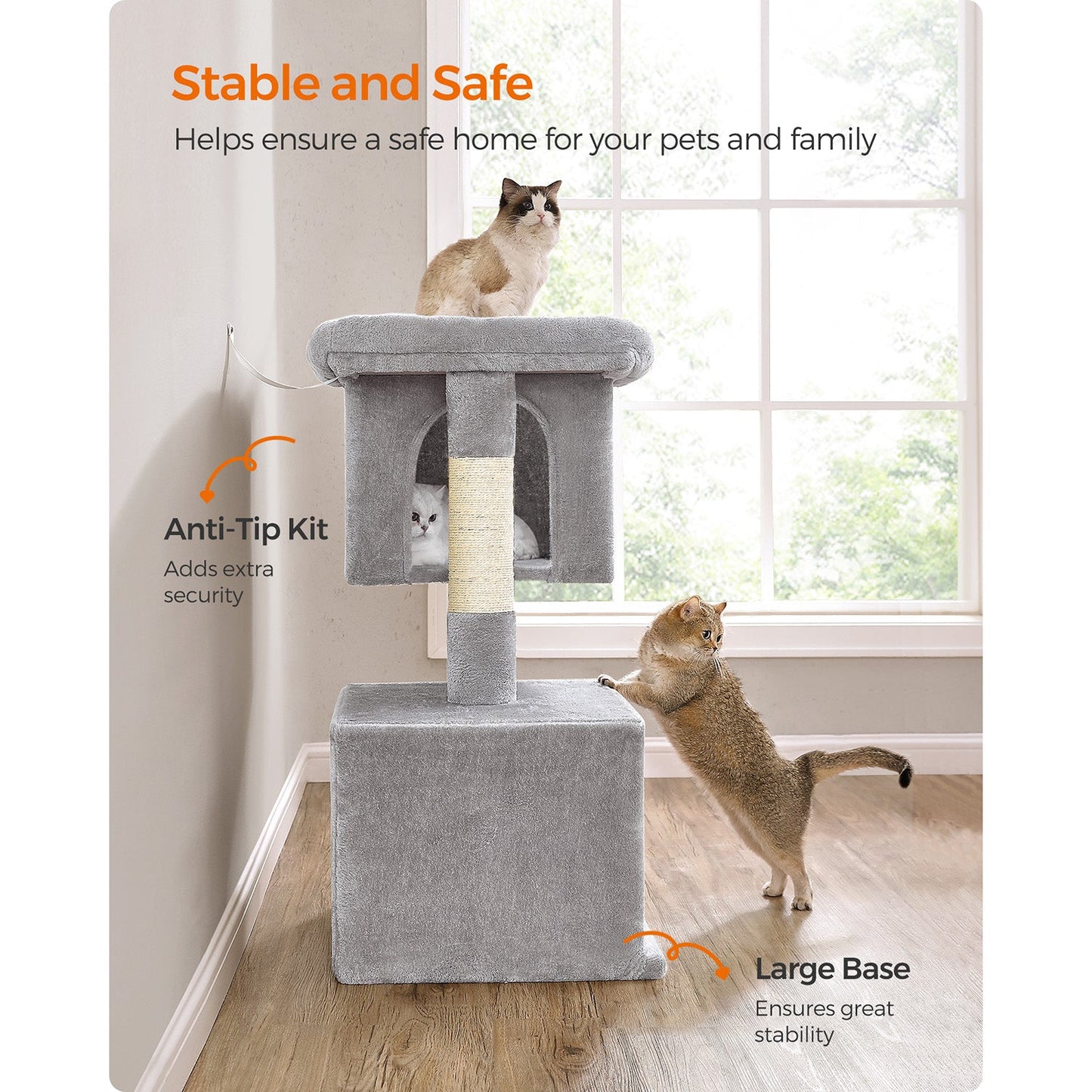 39.8-Inch Cat Tower for Extra Large Cats up to 44 lb