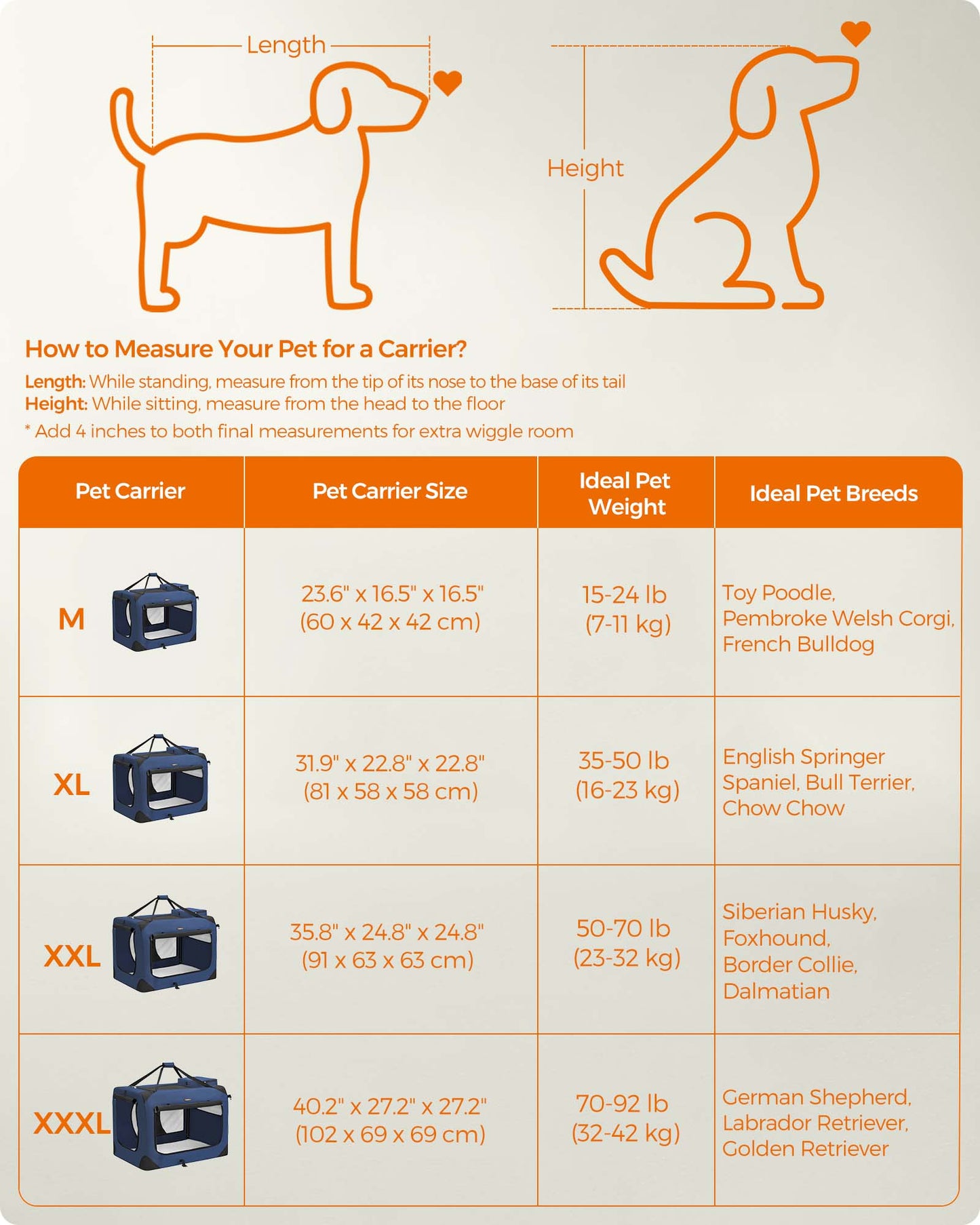 36 Inches Collapsible Soft Dog Crate