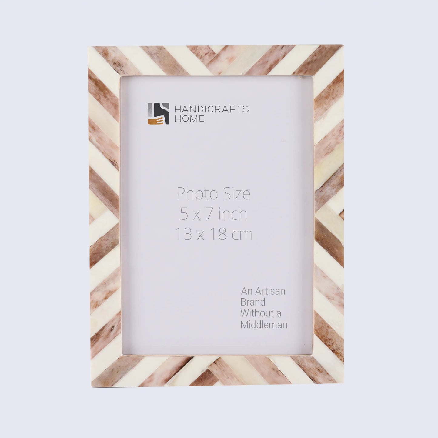 Picture Frames Chevron Pattern Bone Inlay Collection in 29 Sizes, Brown