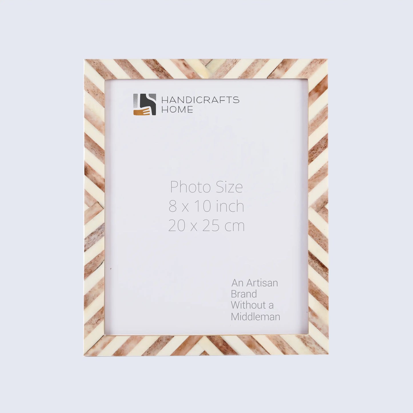 Picture Frames Chevron Pattern Bone Inlay Collection in 29 Sizes, Brown