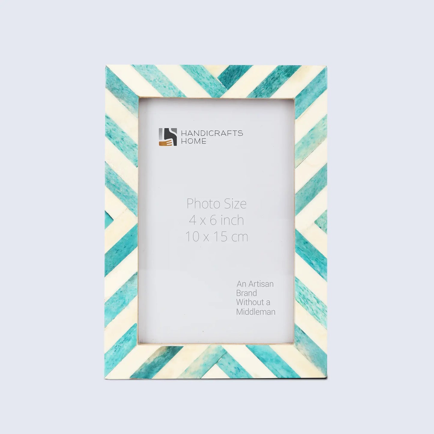 Picture Frames Chevron Pattern Bone Inlay Collection in 29 Sizes, Green