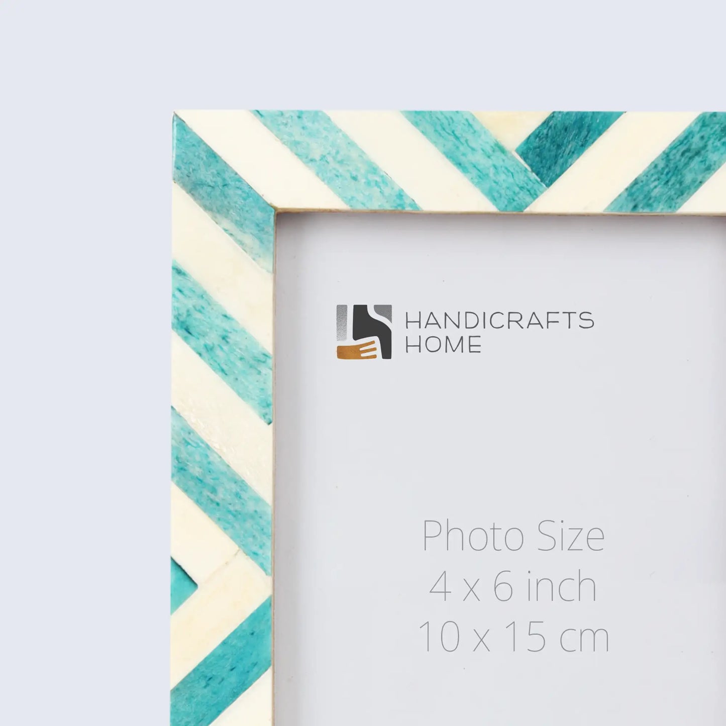 Picture Frames Chevron Pattern Bone Inlay Collection in 29 Sizes, Green