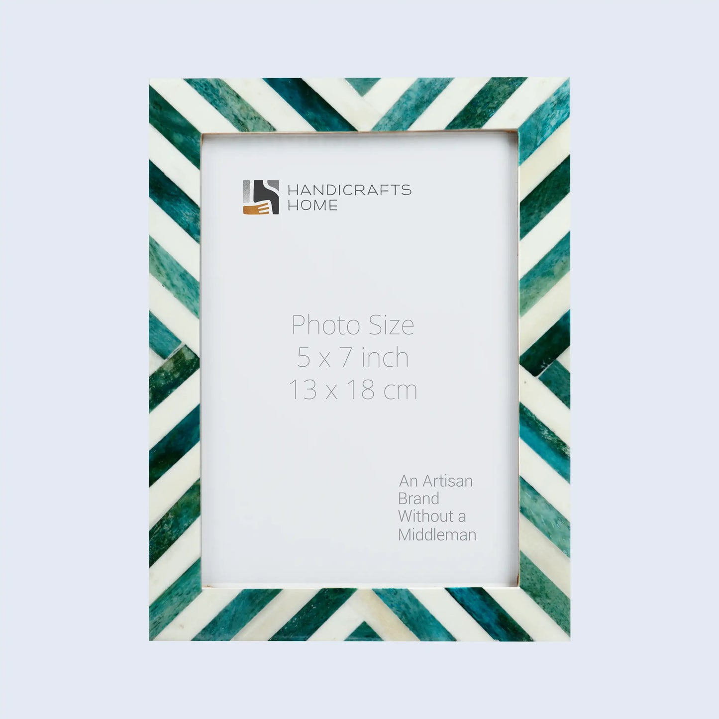 Picture Frames Chevron Pattern Bone Inlay Collection in 29 Sizes, Green