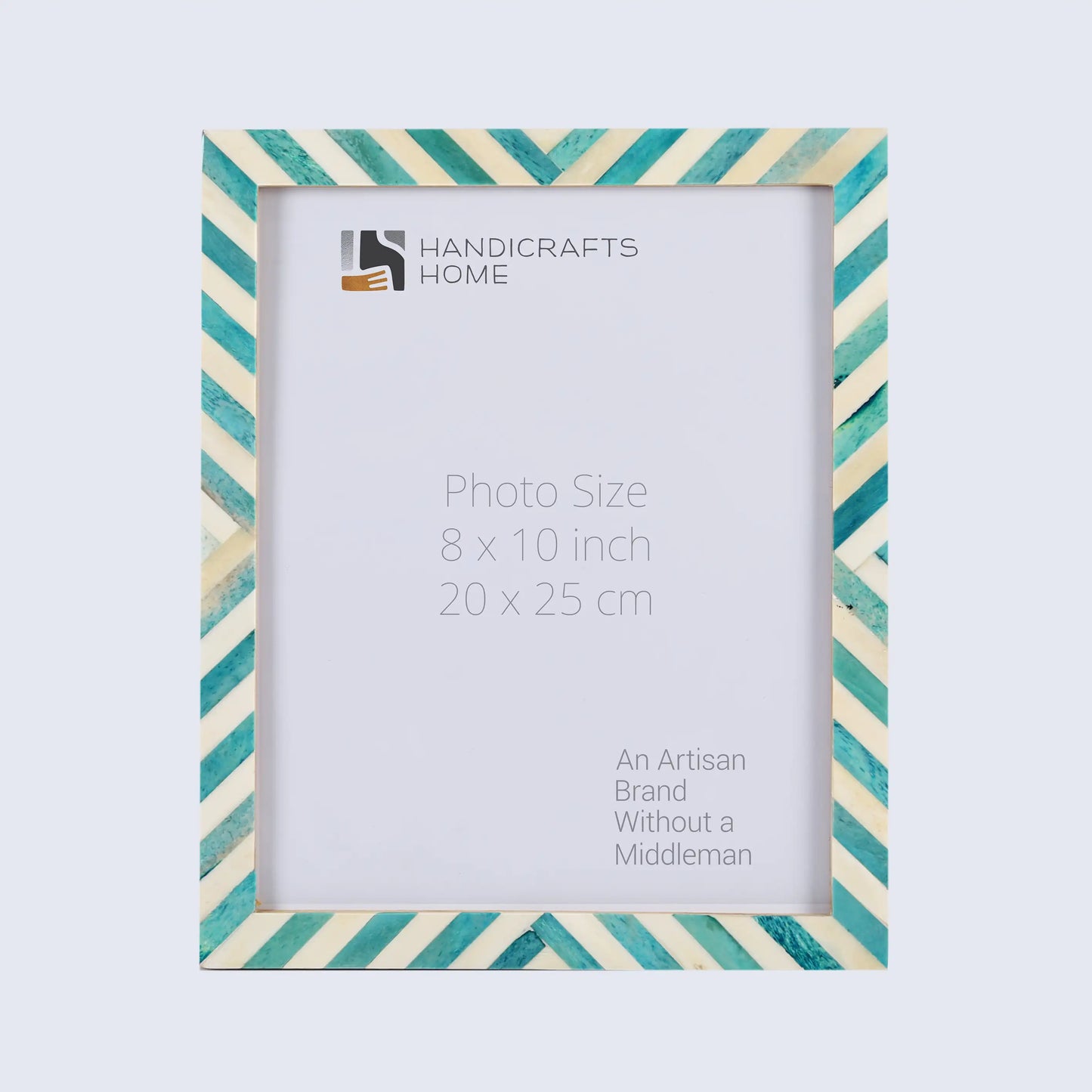 Picture Frames Chevron Pattern Bone Inlay Collection in 29 Sizes, Green