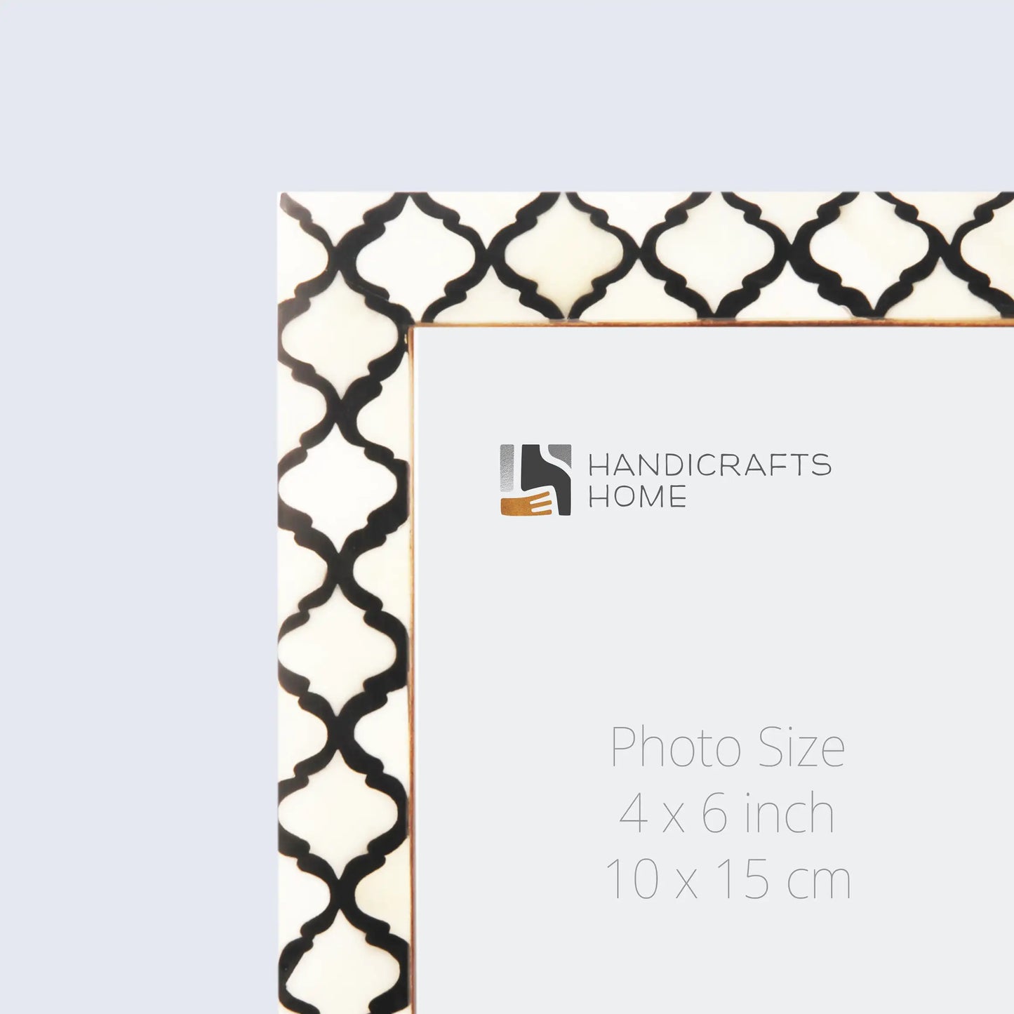 Picture Frames Moroccan Pattern Bone & Resin Inlay Collection in 27 Sizes, Black