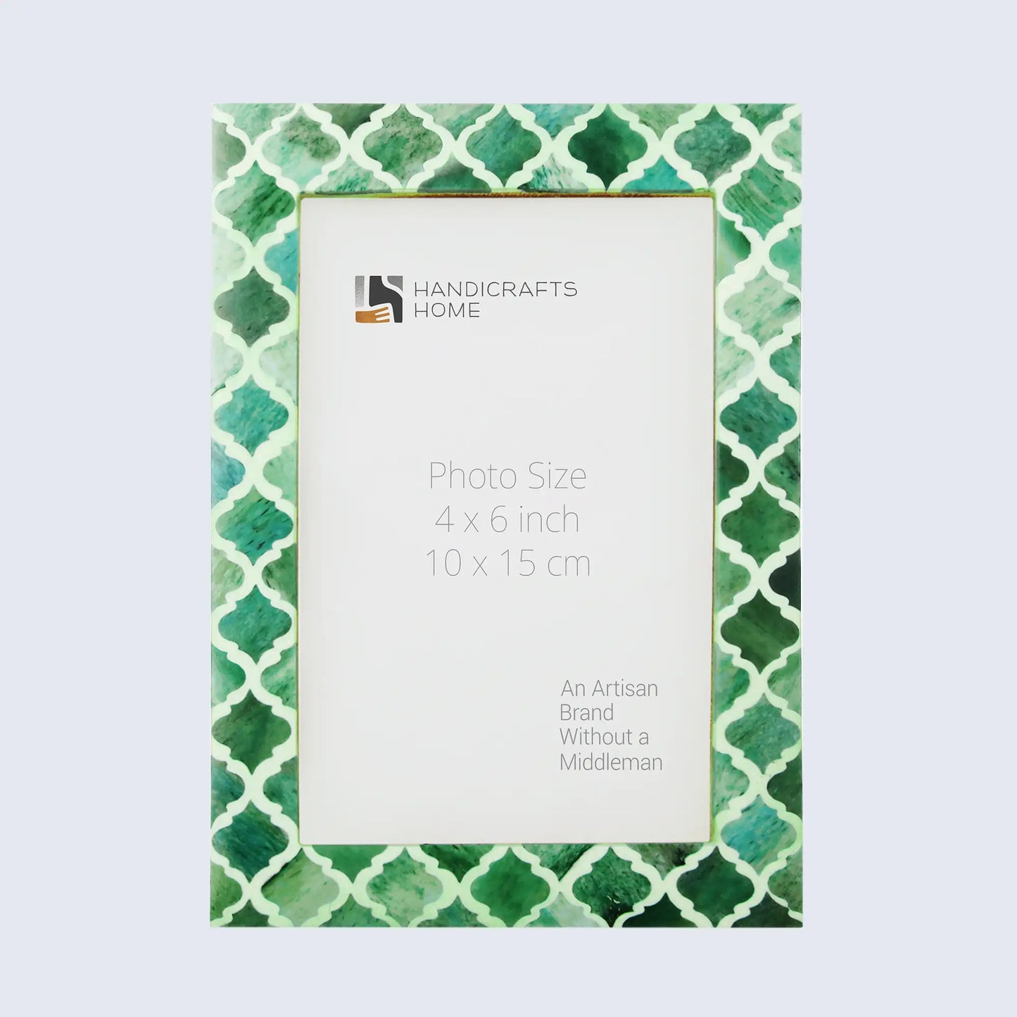 Picture Frames Moroccan Pattern Bone & Resin Inlay Collection in 27 Sizes, Green