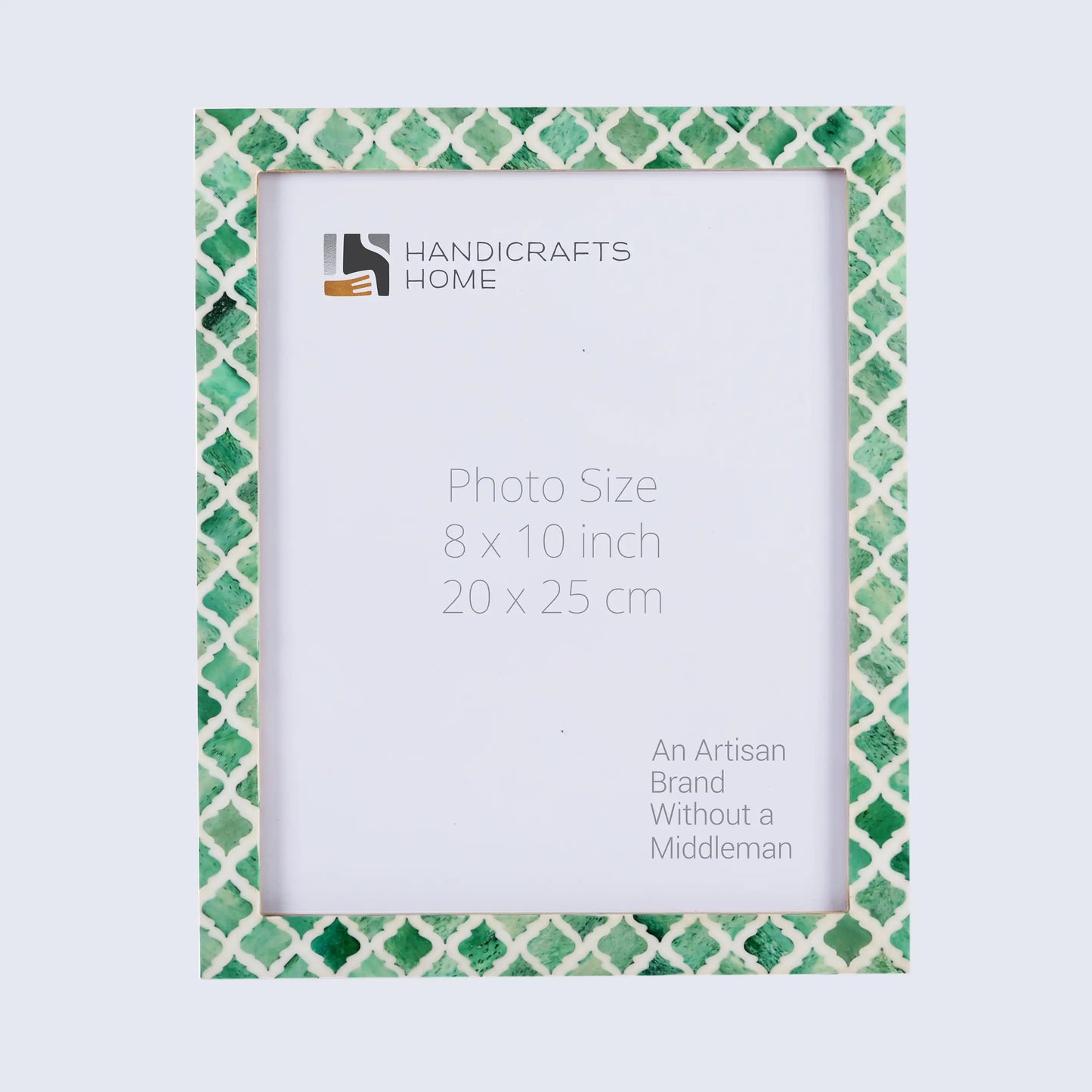 Picture Frames Moroccan Pattern Bone & Resin Inlay Collection in 27 Sizes, Green