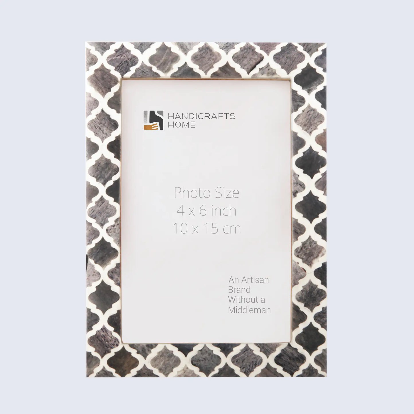 Picture Frames Moroccan Pattern Bone & Resin Inlay Collection in 27 Sizes, Grey