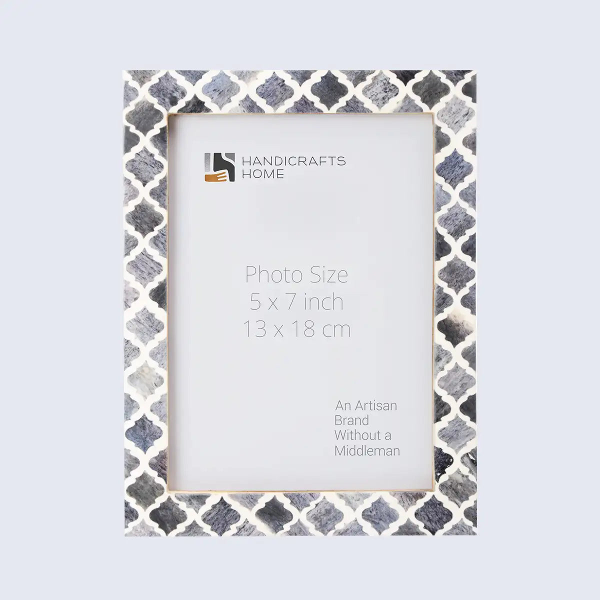 Picture Frames Moroccan Pattern Bone & Resin Inlay Collection in 27 Sizes, Grey