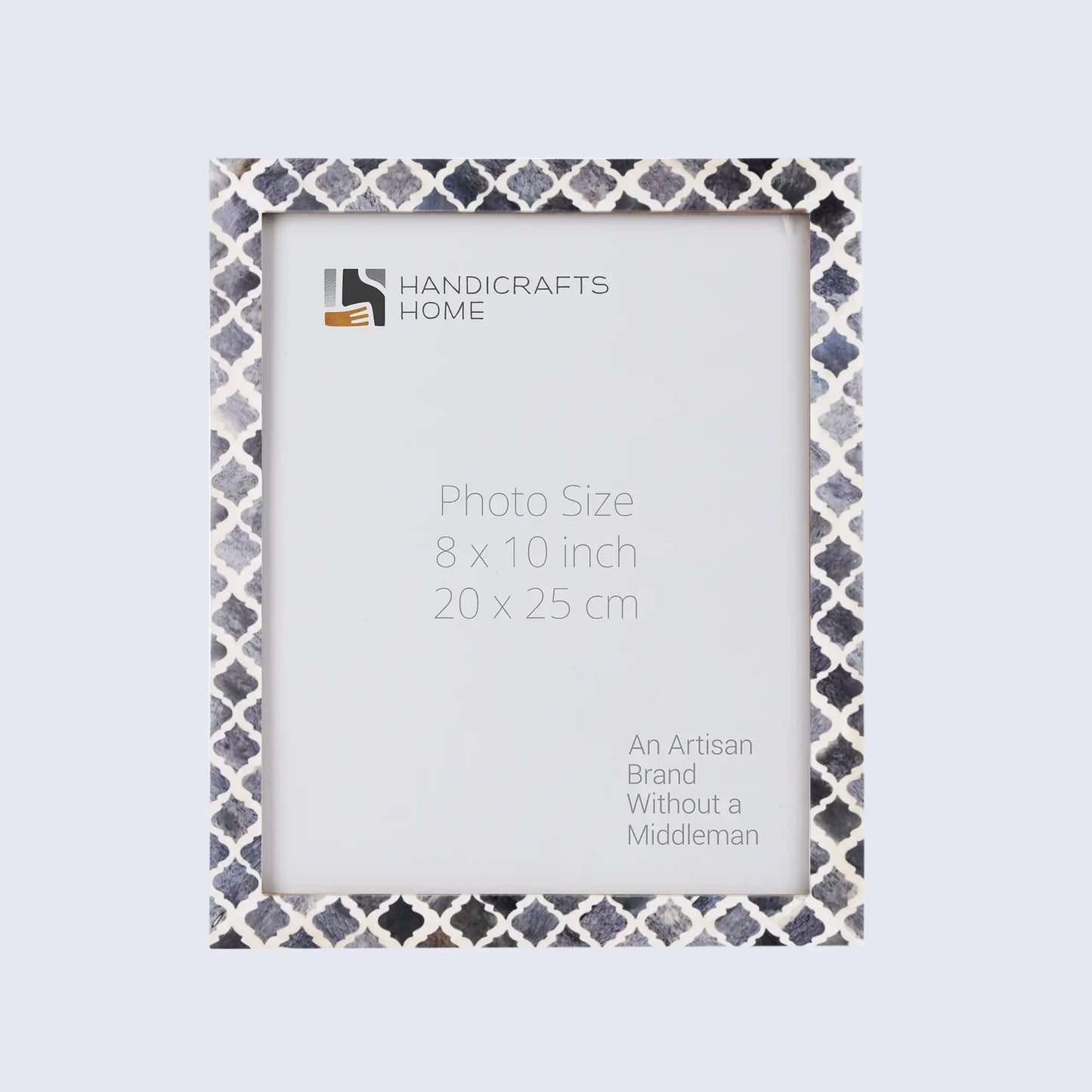 Picture Frames Moroccan Pattern Bone & Resin Inlay Collection in 27 Sizes, Grey