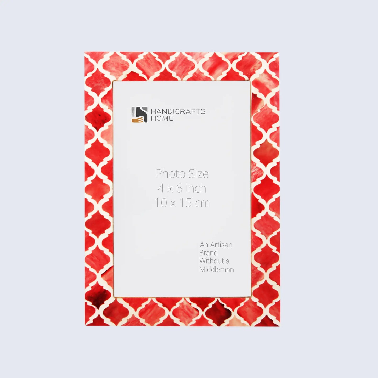 Picture Frames Moroccan Pattern Bone & Resin Inlay Collection in 27 Sizes, Red