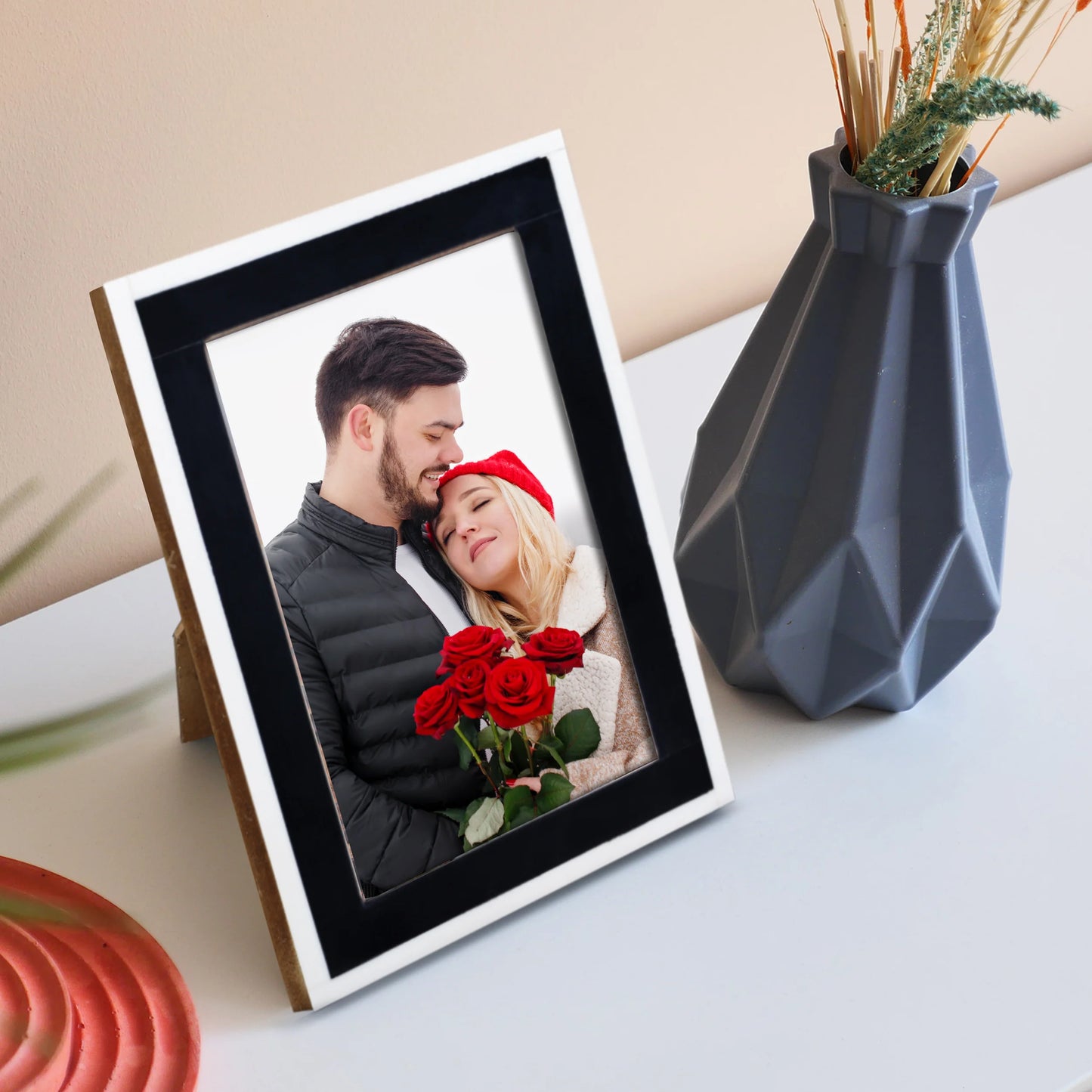 Classic Bone Inlay Picture Frame.  Black & White, 4x6, 5x7 and 8x10