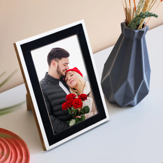 Classic Bone Inlay Picture Frame.  Black & White, 4x6, 5x7 and 8x10