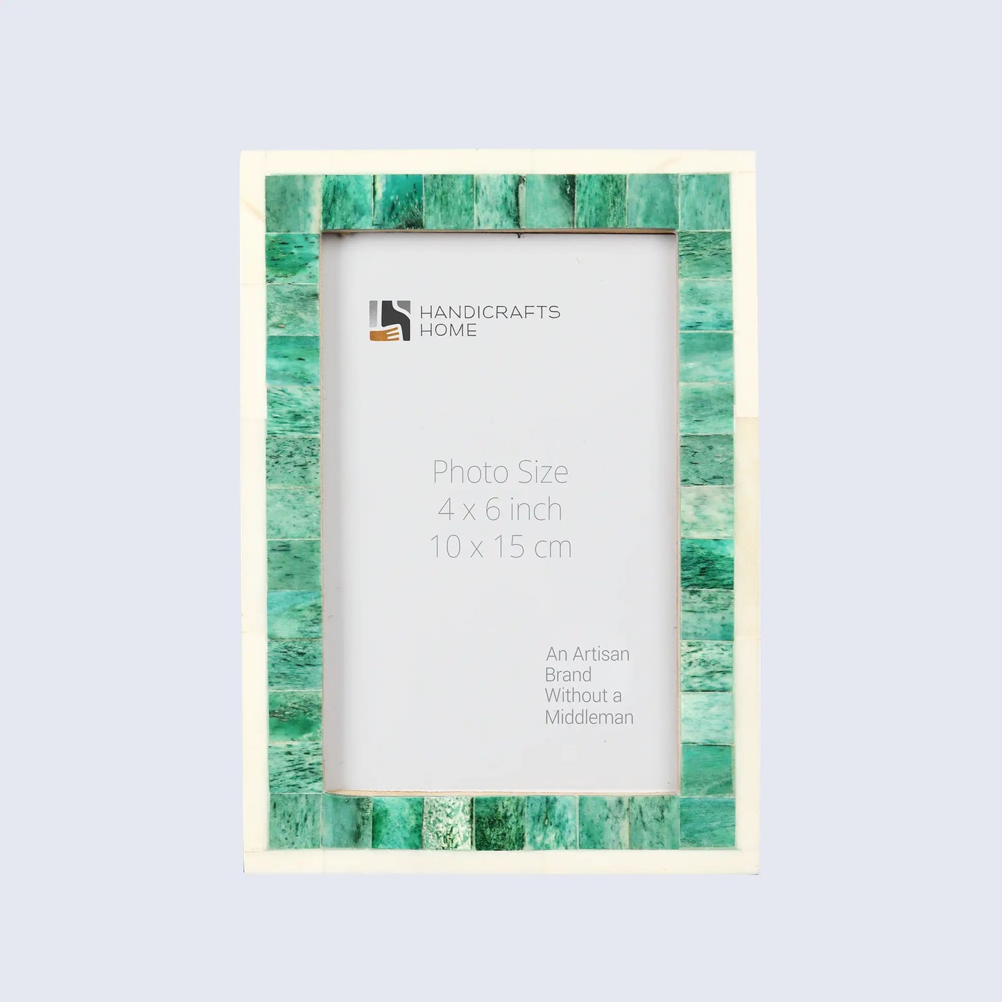 Classic Bone Inlay Picture Frame Green & White 4x6, 5x7 and 8x10 Size