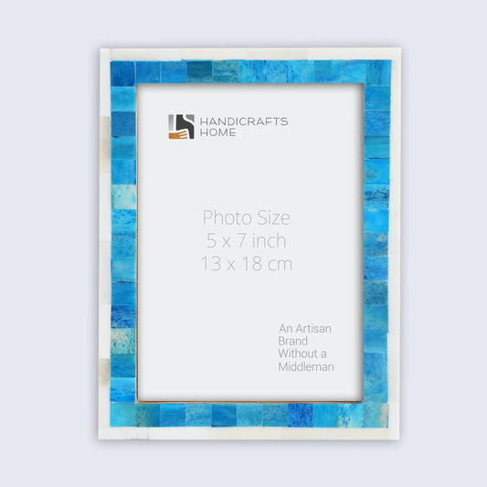 Classic Bone Inlay Picture Frame Turq & White  4x6, 5x10 and 8x10 Size