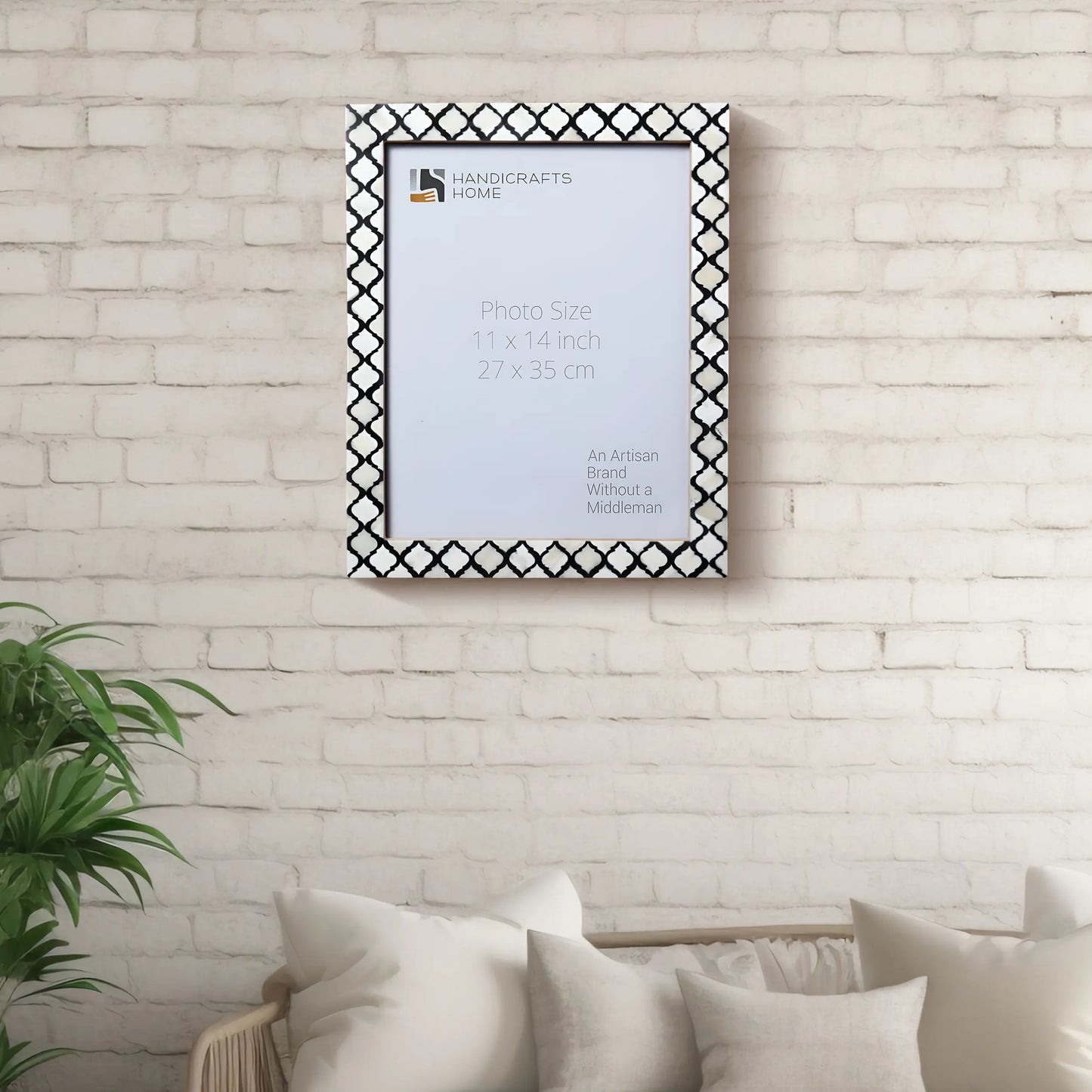 Poster Picture Frame Moroccan Bone & Resin Inlay Collection in 9 Sizes, Black