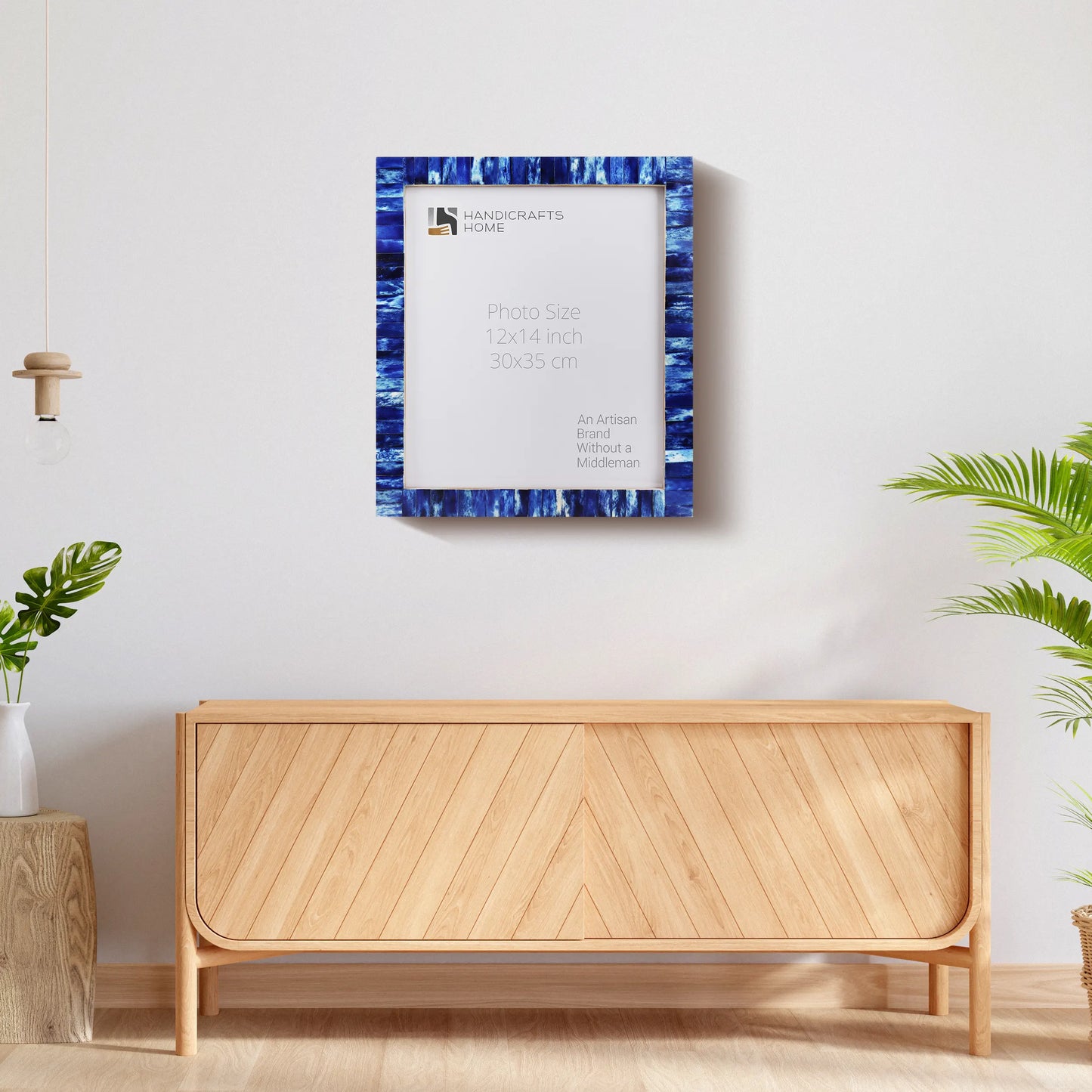 Poster Picture Frame Classic Pattern Bone Inlay Collection in 5 Sizes, Blue