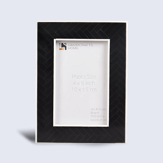 Black & White Resin Inlay Chevron Picture Frame - 4x6 & 5x7