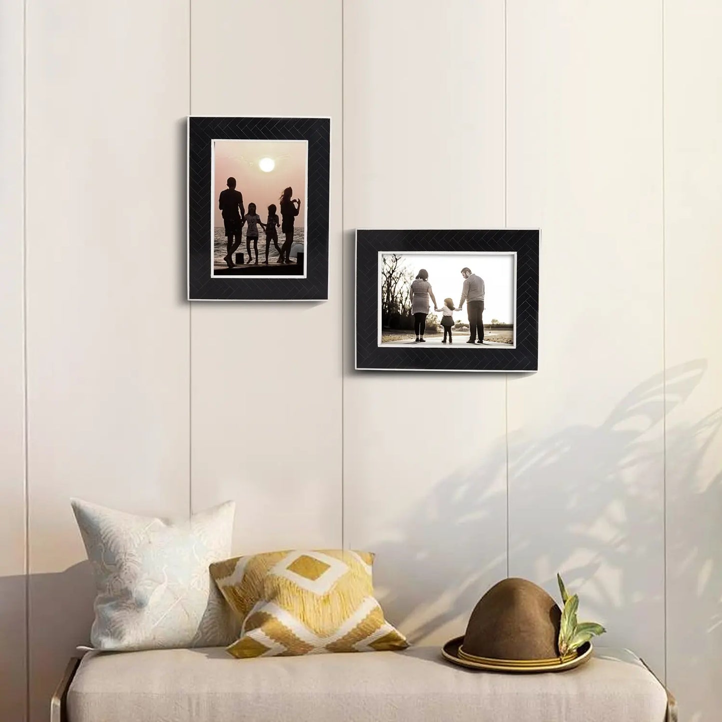 Black & White Resin Inlay Chevron Picture Frame - 4x6 & 5x7