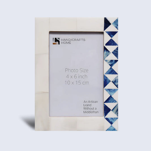 White & Blue Bone Inlay Picture Frame - 4x6 & 5x7