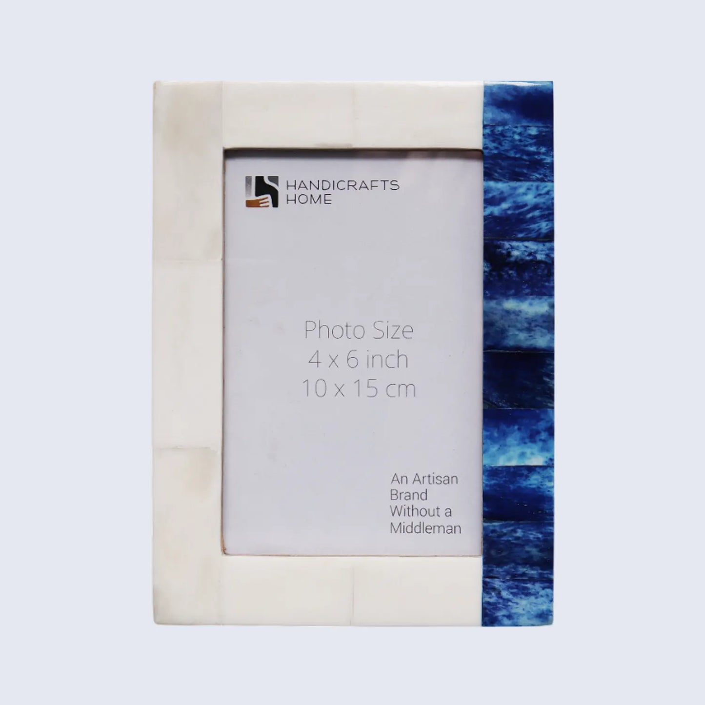 Plain White & Blue Bone Inlay Picture Frame - 4x6 & 5x7