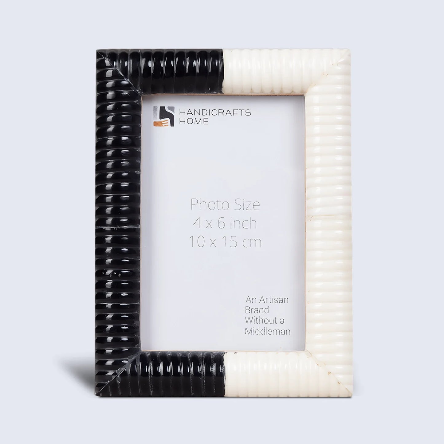 Picture Frame Ridged Collection Resin Inlay Black & White – 4x6 & 5x7"