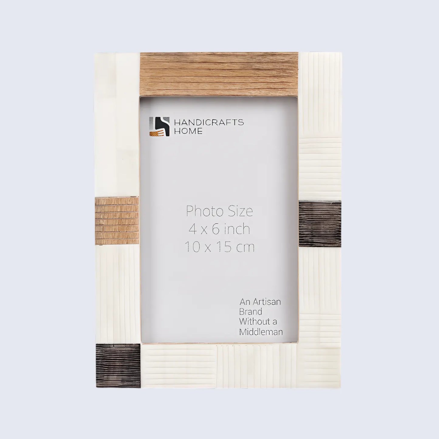Horn, Wood & Bone Inlay Handmade Neutral Picture Frames - 4x6, 5x7