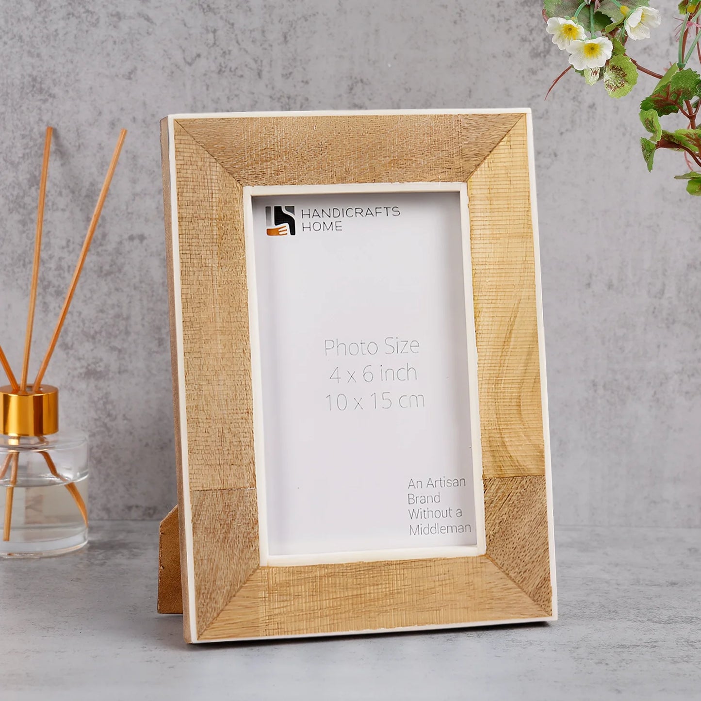 Picture Frame Natural Wood Collection Bone Inlay Brown - 4x6 & 5x7"