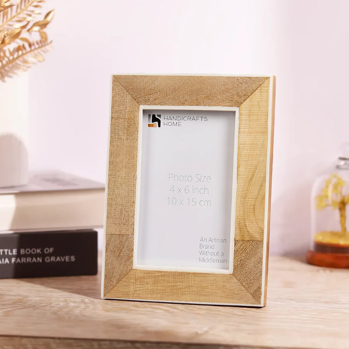 Picture Frame Natural Wood Collection Bone Inlay Brown - 4x6 & 5x7"