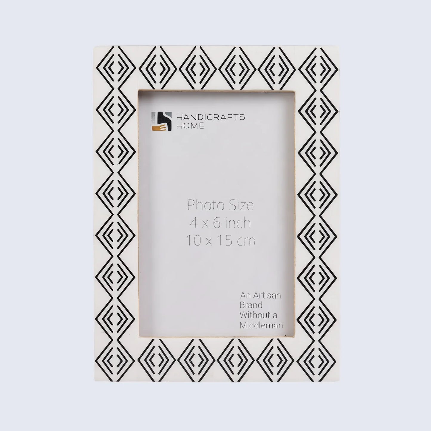 Picture Frame Tribal Geometry Collection Resin Inlay Black & White – 4x6 & 5x7"