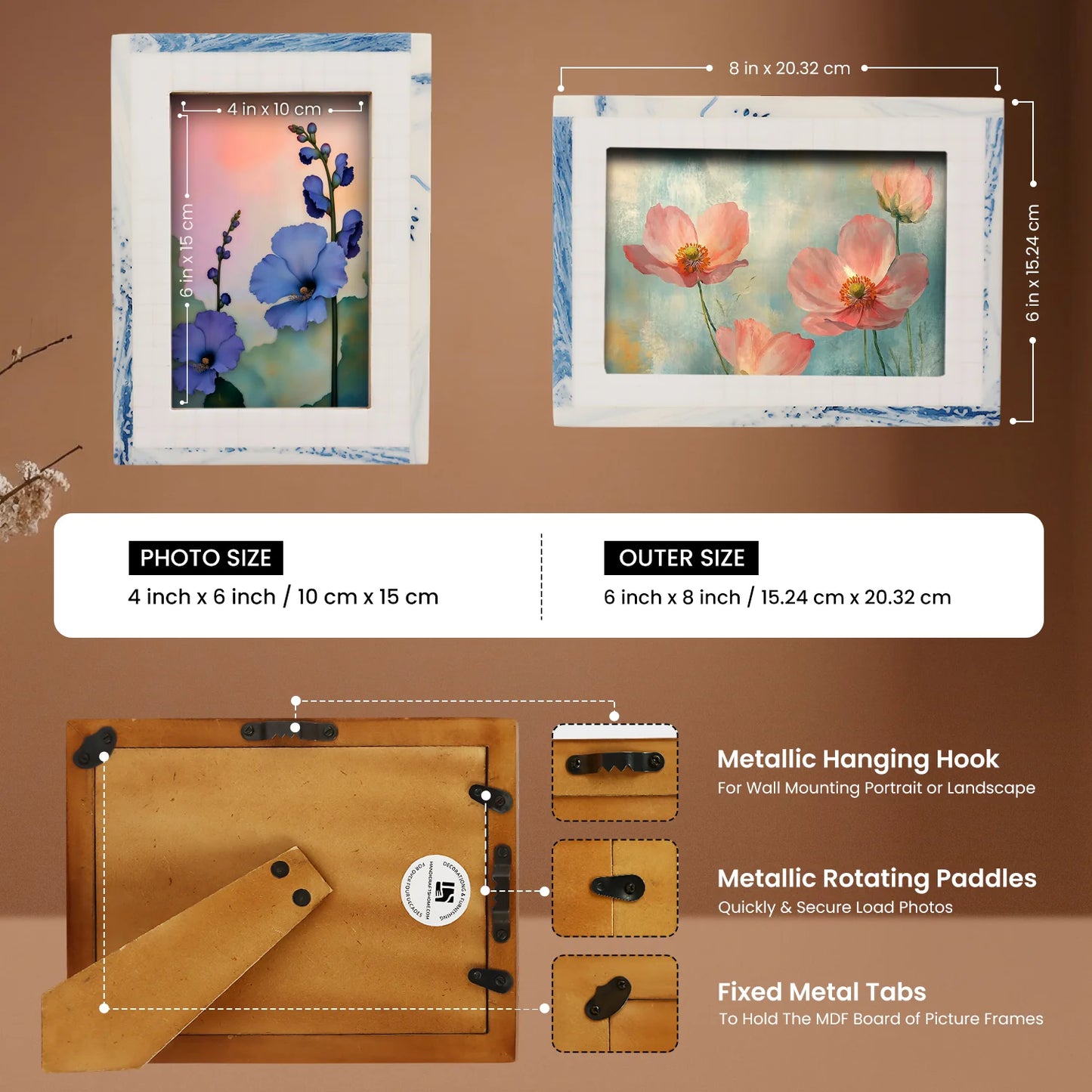 Resin Inlay Cosmo Blue White & Blue Picture Frame