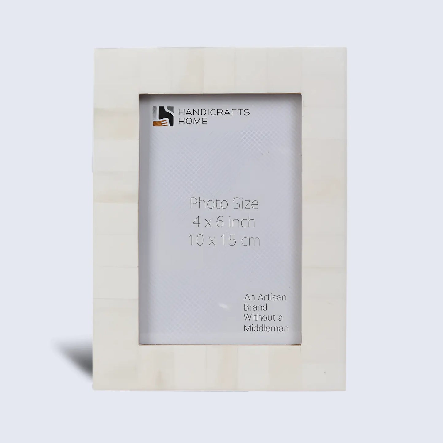 Classic Plain White Bone Inlay 4x6 Photo Frame