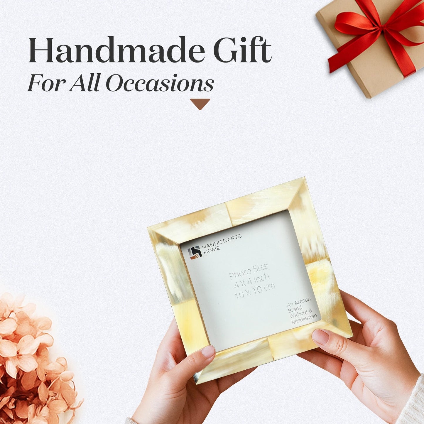 Picture Frame Essence Black Collection Horn Inlay White –4 Sizes