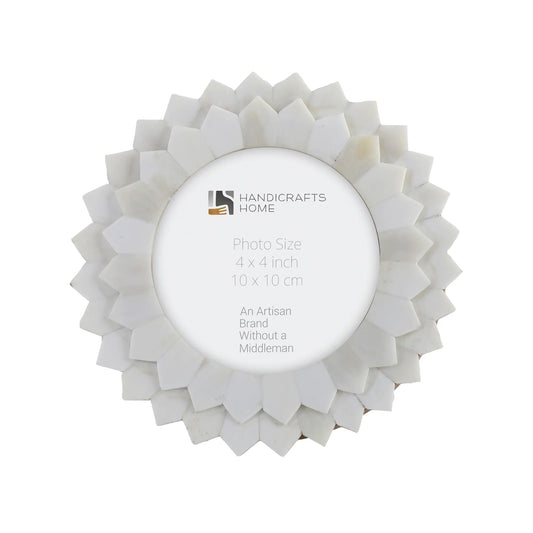 Baby Round Picture Frame Scalloped Radiance Collection - 4" x 4"