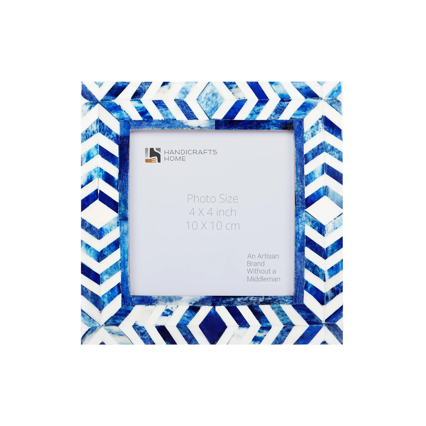 Picture Frames Taj Pattern Bone Inlay Collection in 27 Sizes, Blue