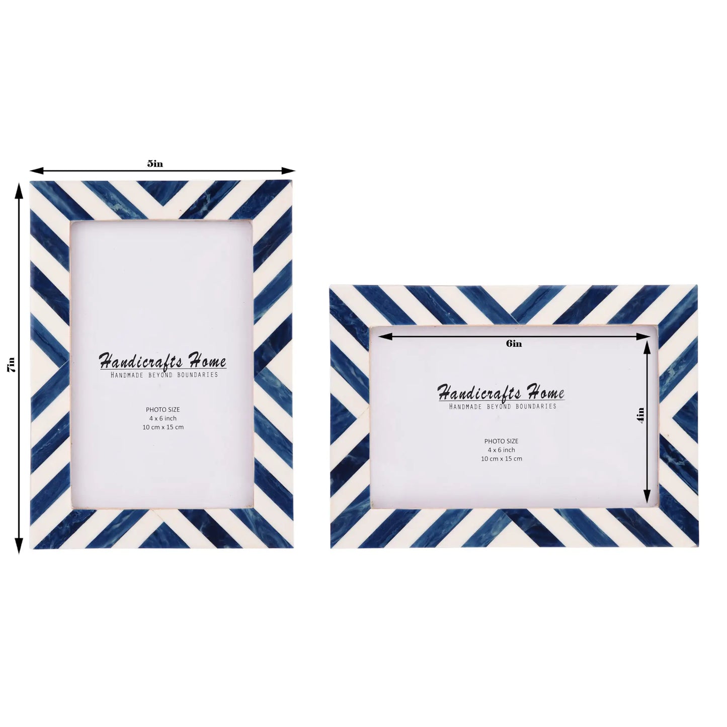 Picture Frames Candy Cane Blueberry Pattern Resin Inlay Collection in 3 Sizes, Pack of 2