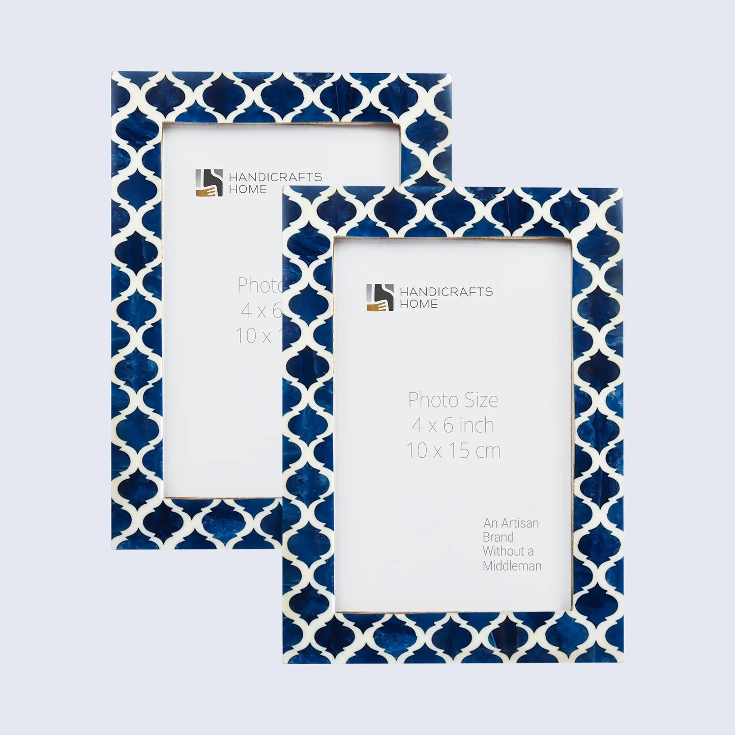 Picture Frames Casablanca Medianoche Pattern Bone & Resin Inlay Collection in 3 Sizes, Pack of 2